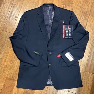 New Chaps Classic Navy Blue Blazer Performance